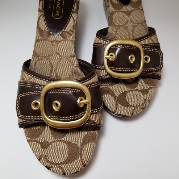 COPY - Coach Gretta Signature Print Wedge Sandals - Picture 4 of 8